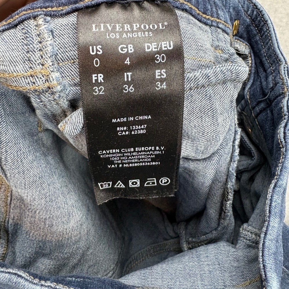 Liverpool Los Angeles The Crop Jeans Womens 0/25 Blue Raw‎ Hem Stretch Denim - Picture 12 of 13
